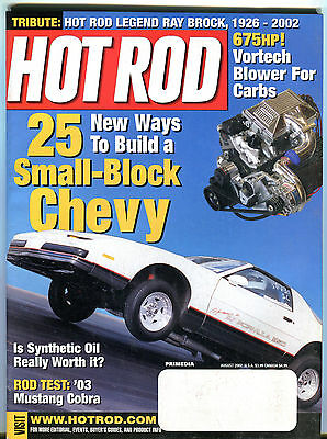 Hot Rod Magazine August 2002 Small-Block Chevy Ray Brock EX 020416jhe