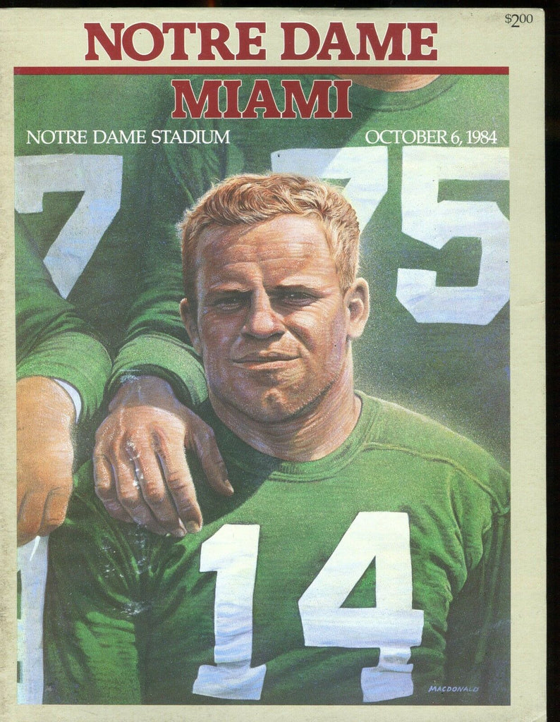 Notre Dame Miami Game Program October 6 1984 EX 010417jhe