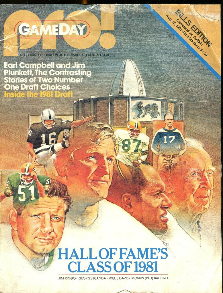 Pro! Gameday Magazine Browns vs. Bills 1981 VG No ML 012617jhe