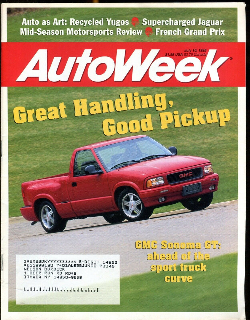 AutoWeek Magazine July 10 1995 GMC Sonoma GT EX w/ML 022317nonjhe