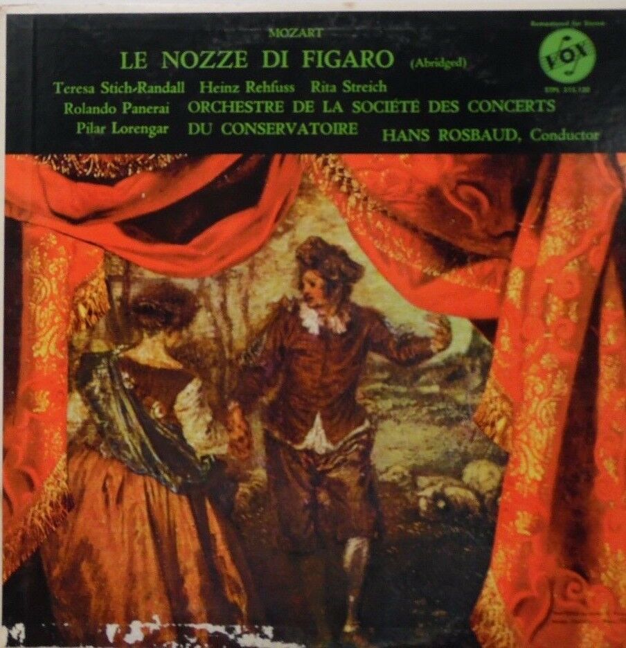Mozart Le Nozze Di Figaro (Abridged) 33RPM STPL-515-120 092416LLE #2