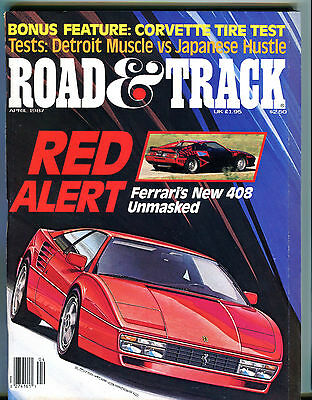 Road & Track Magazine April 1987 Ferrari's New 408 Unmasked EX 012516jhe