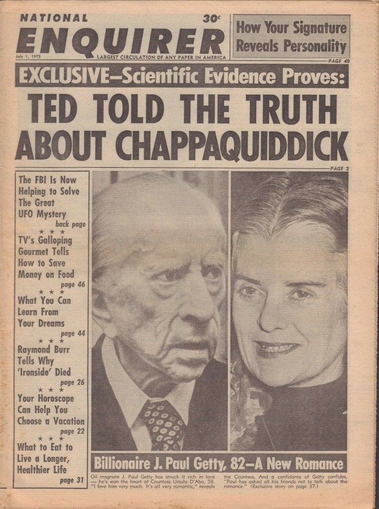 National Enquirer July 1 1975 J/ Paul Getty Raymond Burr 012219DBE