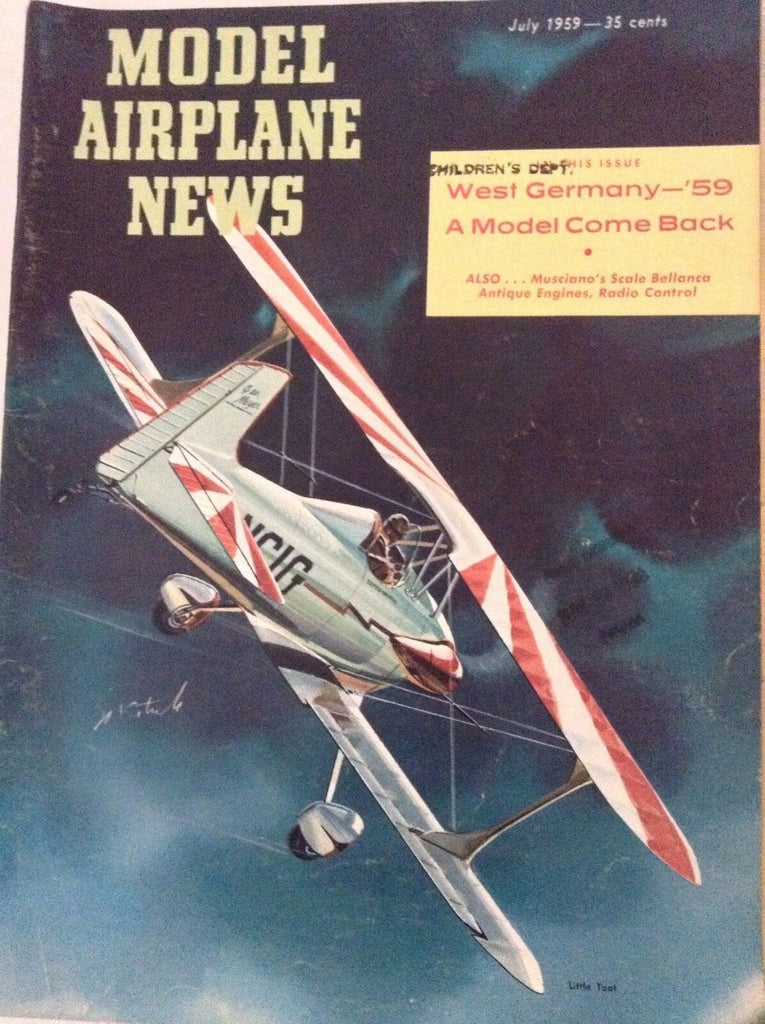 Model Airplane News Magazine Germany, Muscianos Bellanca July 1959 082817nonrh