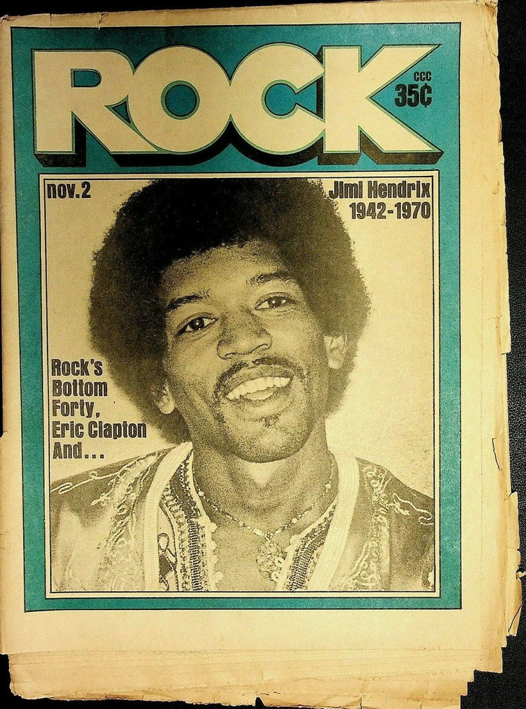 Rock Magazine November 2 1970 Eric Clapton Jimi Hendrix Memorial 072920ame