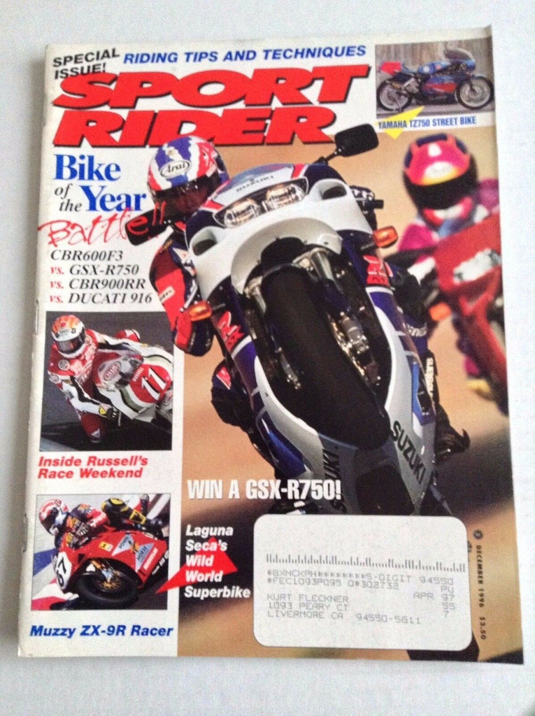 Sport Rider Magazine Batten CBR600F3 December 1996 032017NONRH