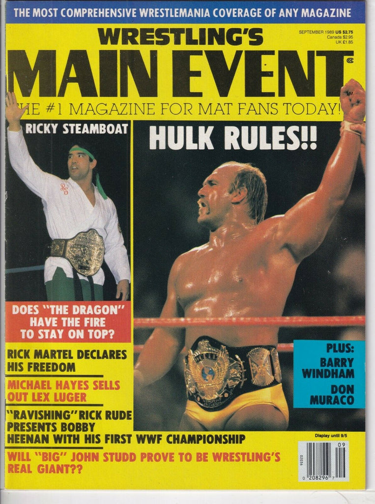 Wrestling's Main Event Hulk Hogan Ricky Steamboat September 1989 091519nonr