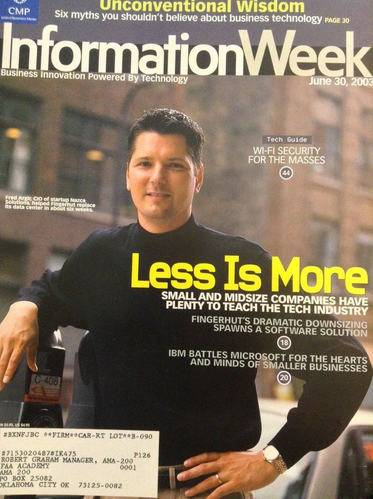 Information Week Magazine Fred Argir CIO Of Nazca June 30, 2003 051018nonrh