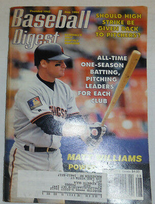 Baseball Digest Magazine Matt Williams August 1994 020315R