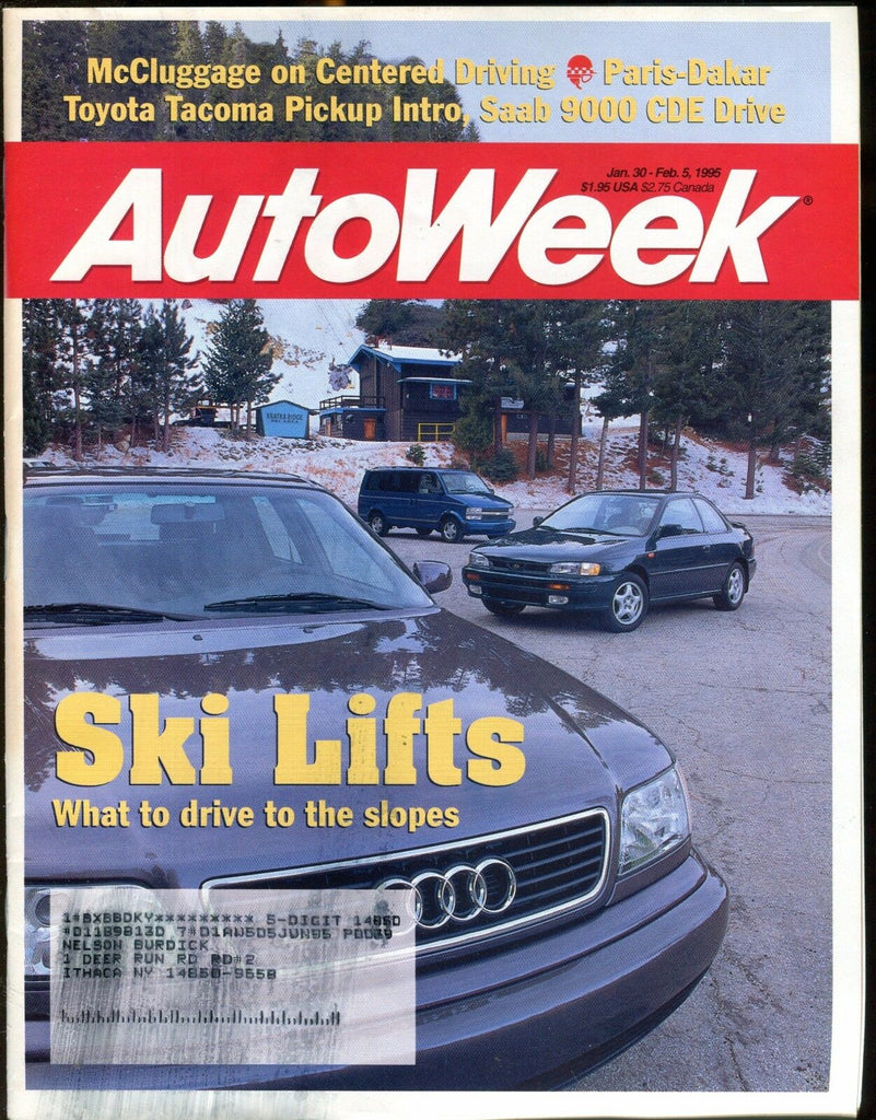 AutoWeek Magazine January 30 1995 Ski Lifts EX w/ML 022717nonjhe