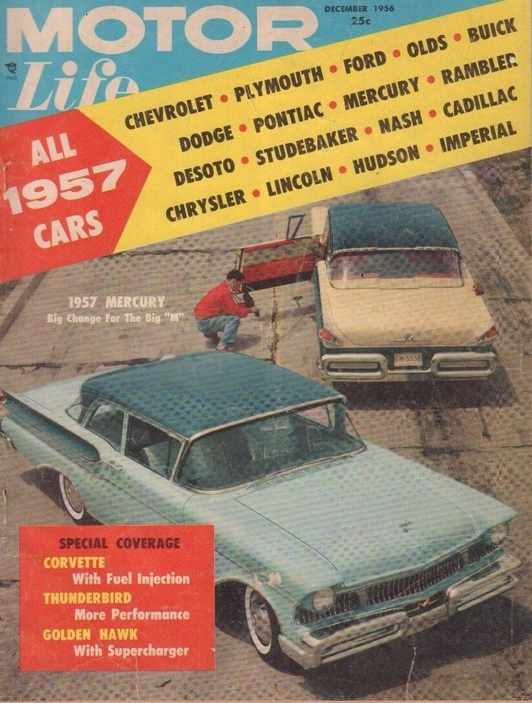 Motor Life December 1956 1957 Mercury, Corvette, Thunderbird 022817nonDBE2