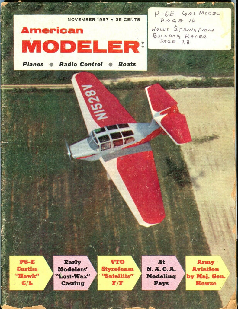 American Modeler Magazine November 1957 P6-E Curtiss ACC No ML 040517nonjhe