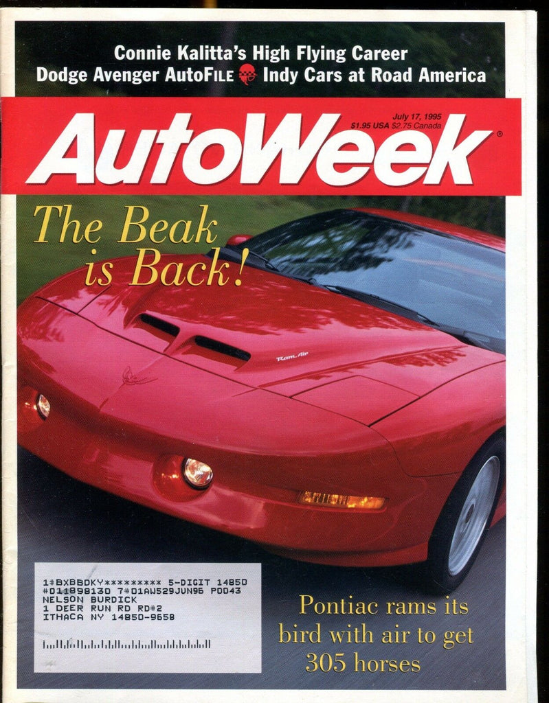 AutoWeek Magazine July 17 1995 Pontiac EX w/ML 022317nonjhe