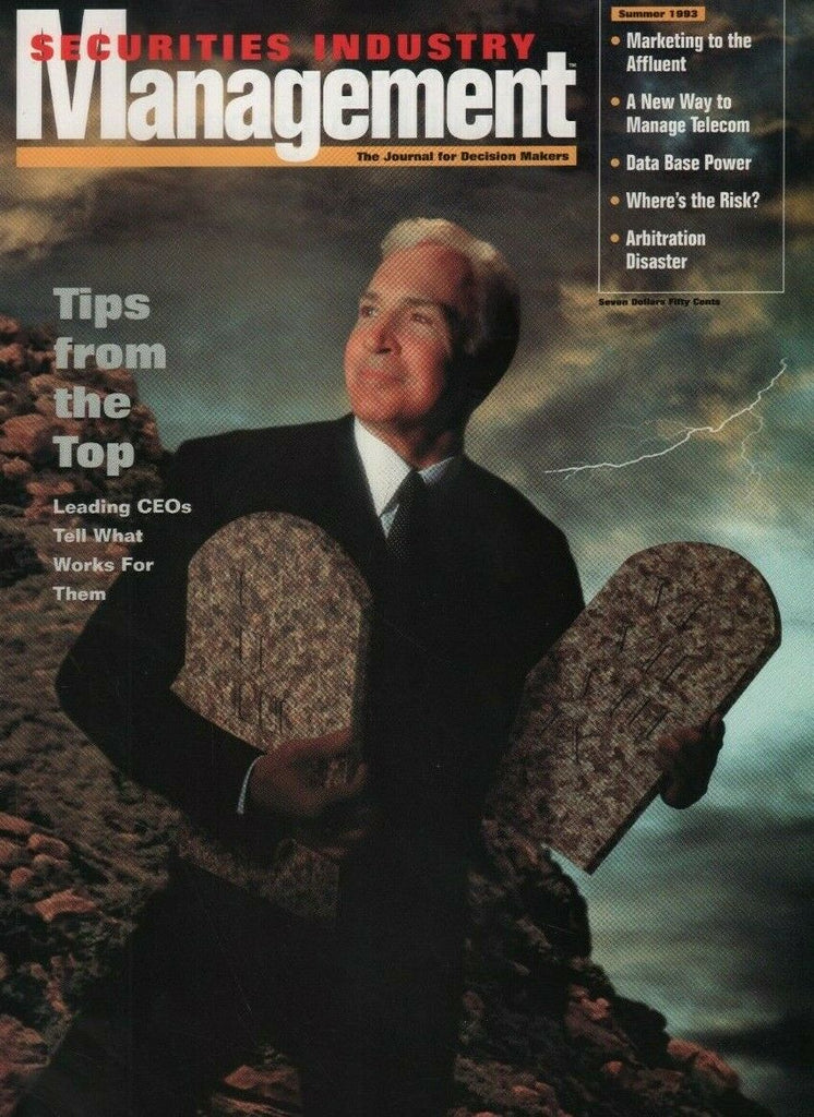Securities Industry Management Summer 1993 PREMIERE ISSUE 060419DBE