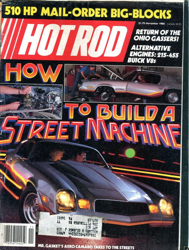 Hot Rod Magazine November 1984 Street Machine VG w/ML 100316jhe