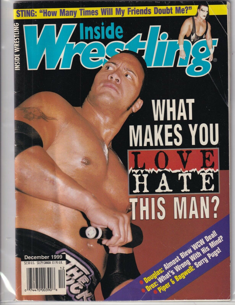Inside Wrestling Mag The Rock Sting Roddy Piper December 1999 091519nonr