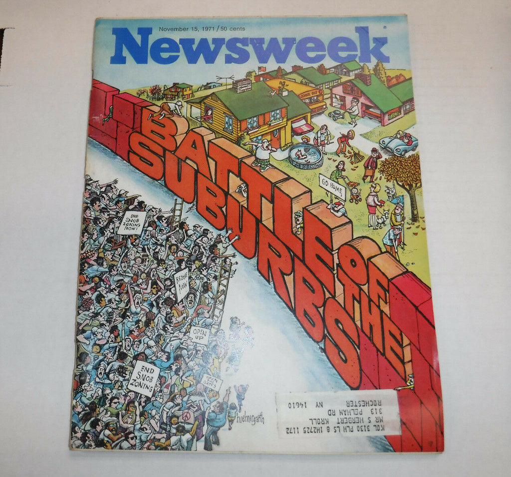 Newsweek Magazine Battle Of The Suburbs November 15, 1971 101816R2
