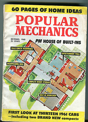 Popular Mechanics Magazine October 1960 Home Ideas 1961 Cars VG 033116jhe