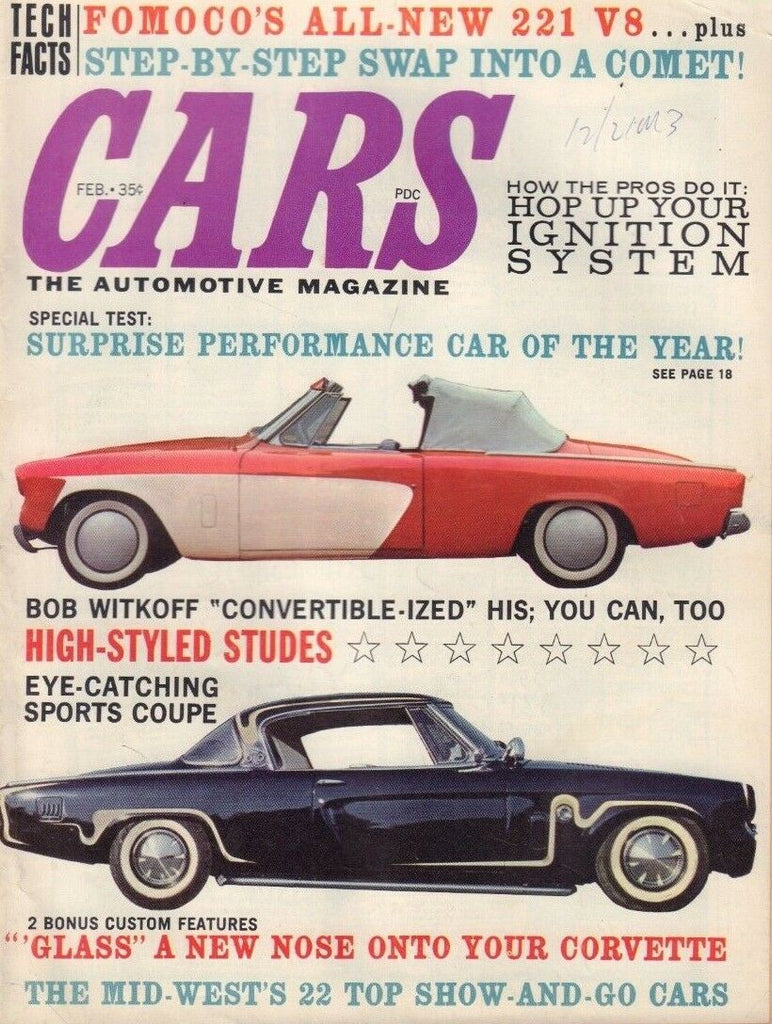 Cars February 1962 Howard Winters 221 Cube V8 Diamond Dusted Dandy 122118DBE