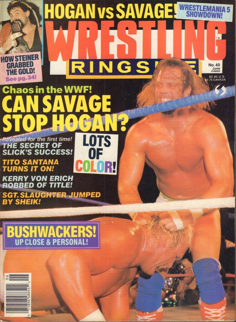 Wresting Ringside June 1989 Randy Savage, Rick Steiner 110916DBE