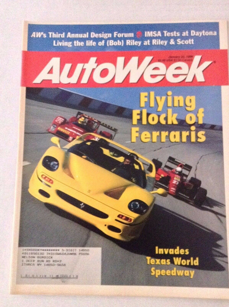 Autoweek Magazine Flying Flock Of Ferraris January 22, 1996 011617rh
