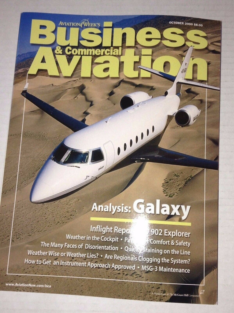 Business & Commercial Aviation Magazine 902 Explorer October 2000 FAL 111916RH
