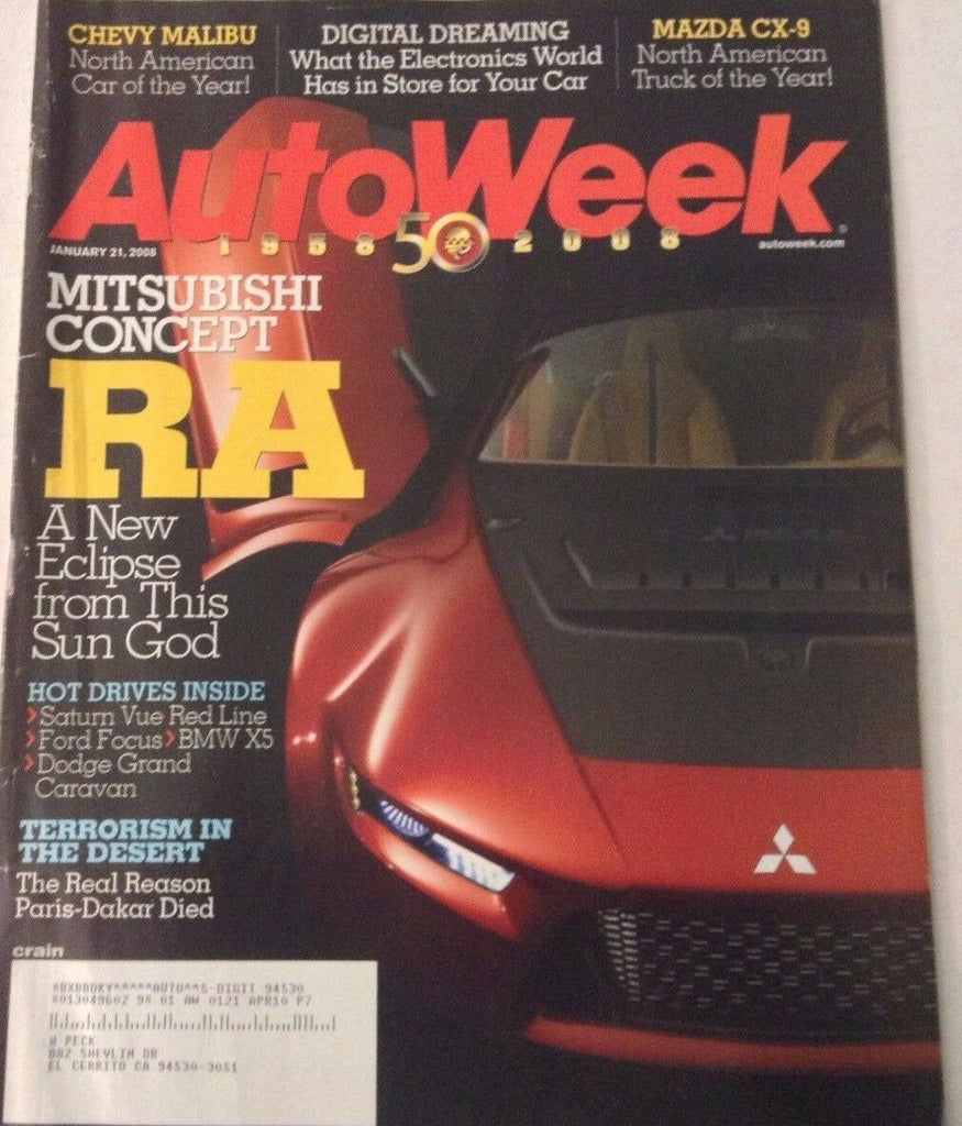 AutoWeek Magazine Mitsubishi Concept RA January 21, 2008 080317nonrh