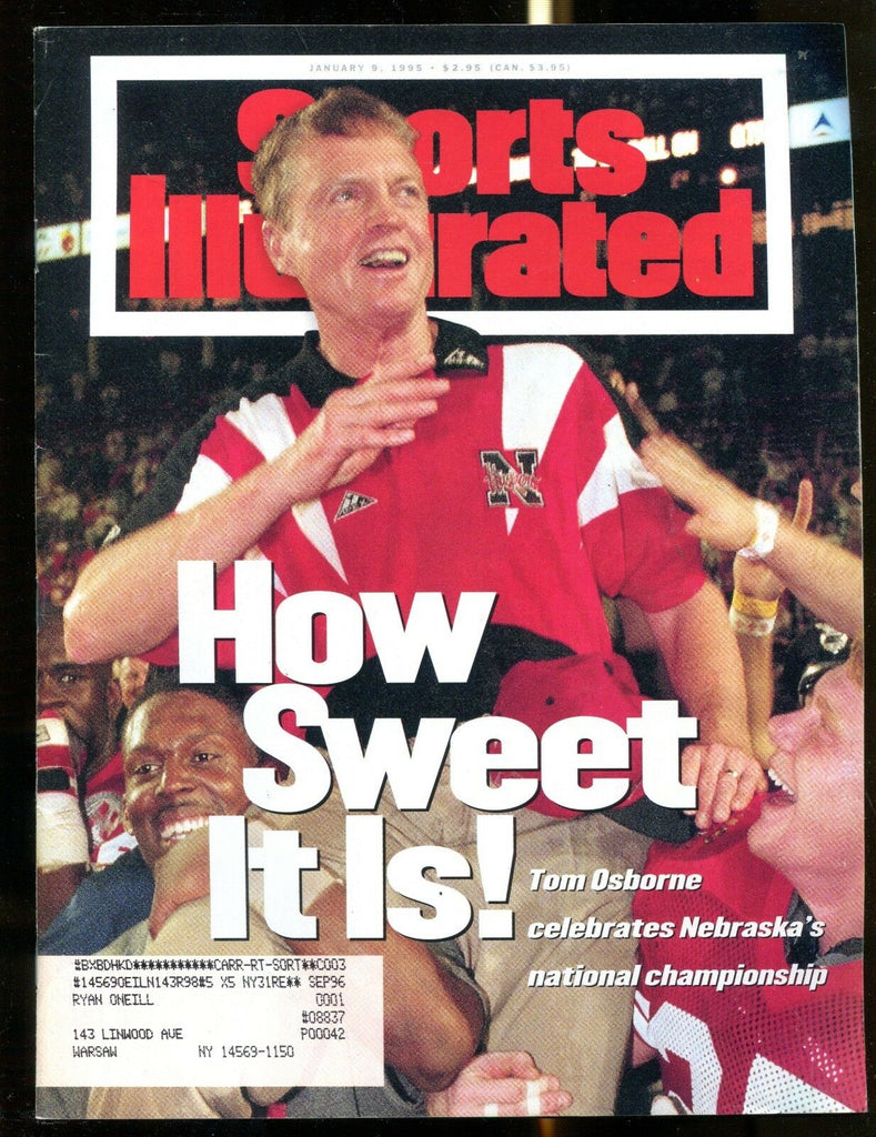 Sports Illustrated Magazine January 9 1995 Tom Osborne EX w/ML 122816jhe