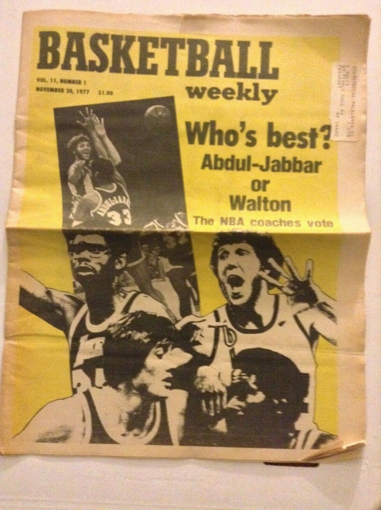 Basketball Weekly Kareem Abdul Jabbar Bill Walton November 30, 1977 091119nonrh
