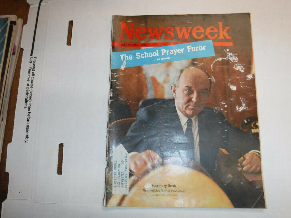 Newsweek Magazine Secretary Rusk July 9, 1962 100316R2