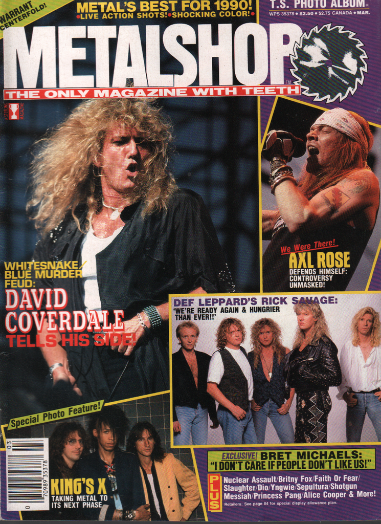 Metalshop Magazine March 1990 Def Leppard Axl Rose Bret Michaels 080320ame
