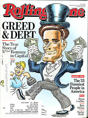 Rolling Stone Magazine September 13 2012 Mitt Romney Greed & Debt EX 040116jhe