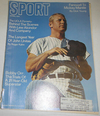 Sport Magazine Mickey Mantle & John Unitas April 1969 W/ML 072814R