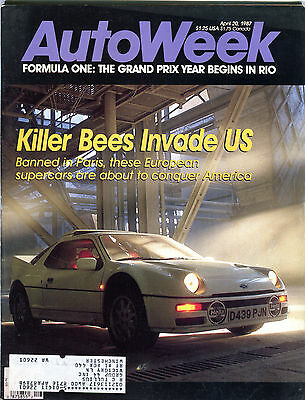 AutoWeek Magazine April 20, 1987 Killer Bees Invade US EX 010816jhe