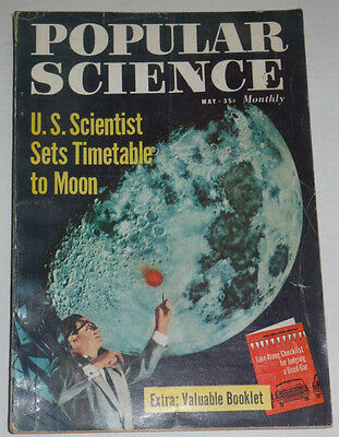 Popular Science Magazine U.S. Scientists Sets Timetable To Moon May 1958 120514R