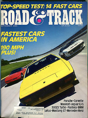 Road & Track Magazine September 1985 Fastest Cars In America VGEX 010416jhe2
