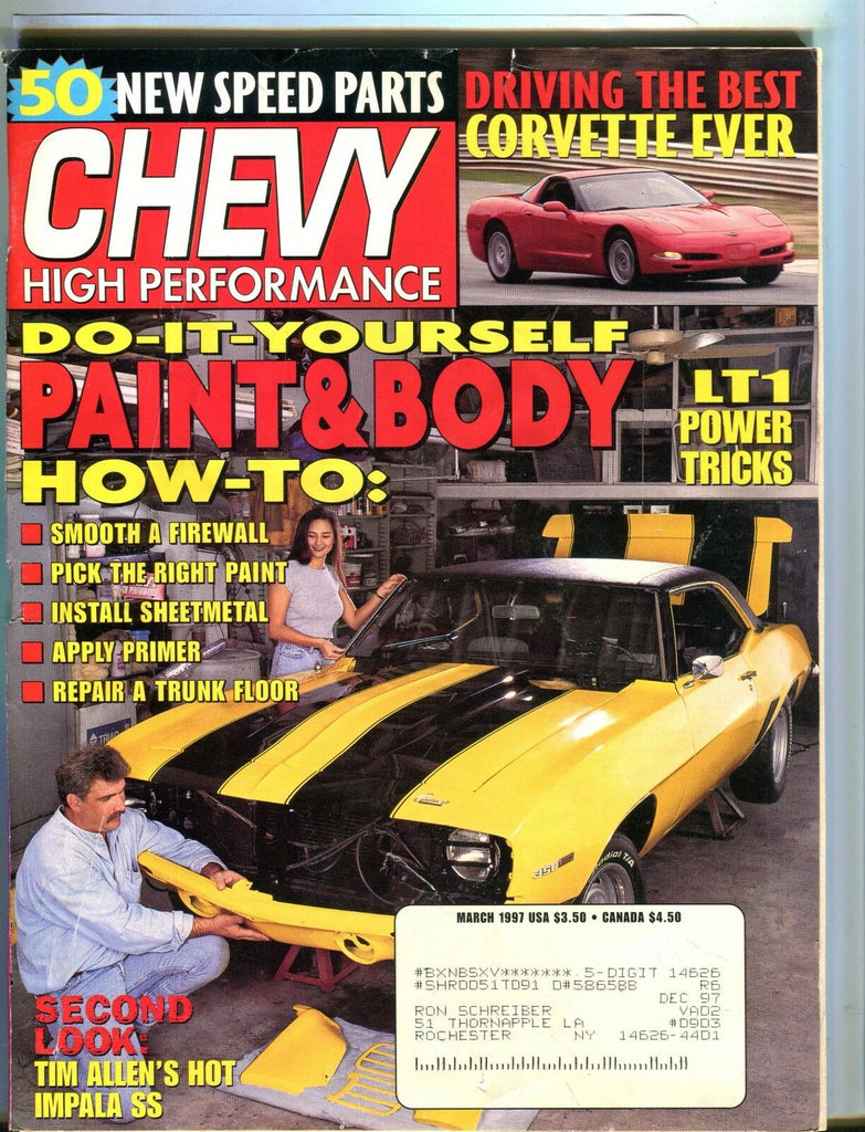 Chevy High-Performance Magazine March 1997 Paint & Body VG w/ML 061317nonjhe
