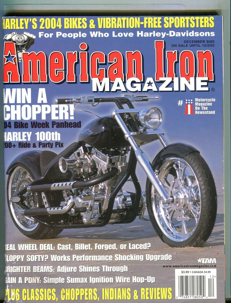 American Iron Magazine December 2003 Harley Davidson EX No ML 042917nonjhe