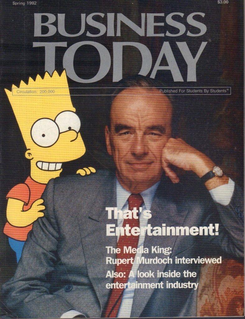 Business Today Spring 1992 Rupert Murdoch, Bart Simpson 081117nonDBE