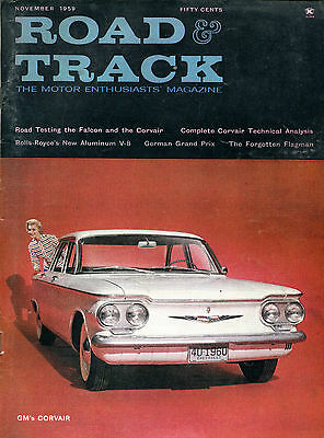 Road & Track Magazine November 1959 GM's Corvair Rolls-Royce VGEX 122215jhe