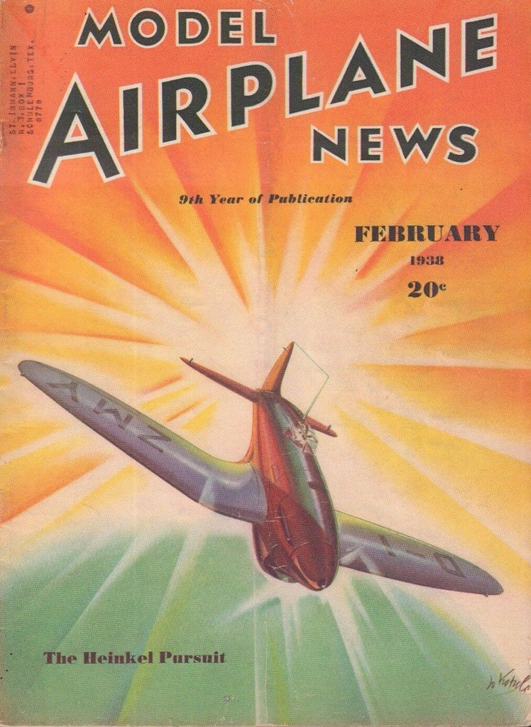 Model Airplane News February 1938 The Heinkel Pursuit 062217nonDBE
