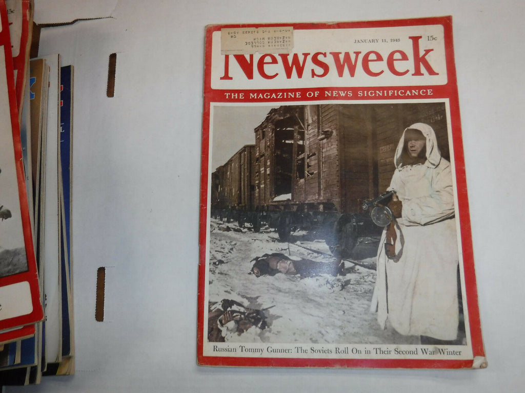 Newsweek Magazine Russian Tommy Gunner January 1943 VINTAGE 093016R