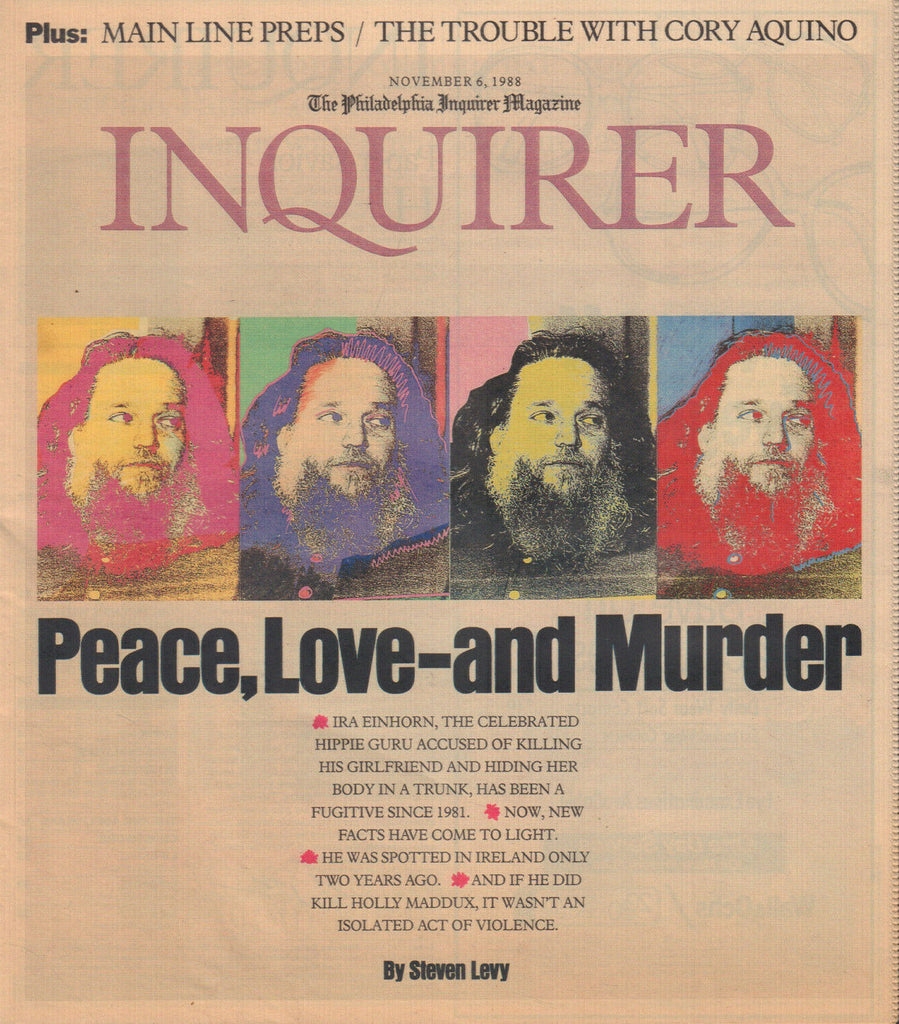 Philadelphia Inquirer Magazine November 6 1988 Ira Einhorn Cory Aquino 042420DBE