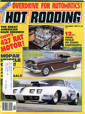 Popular Hot Rodding Magazine November 1980 Chevy's 427 Rat Motor! VGEX 010816jhe