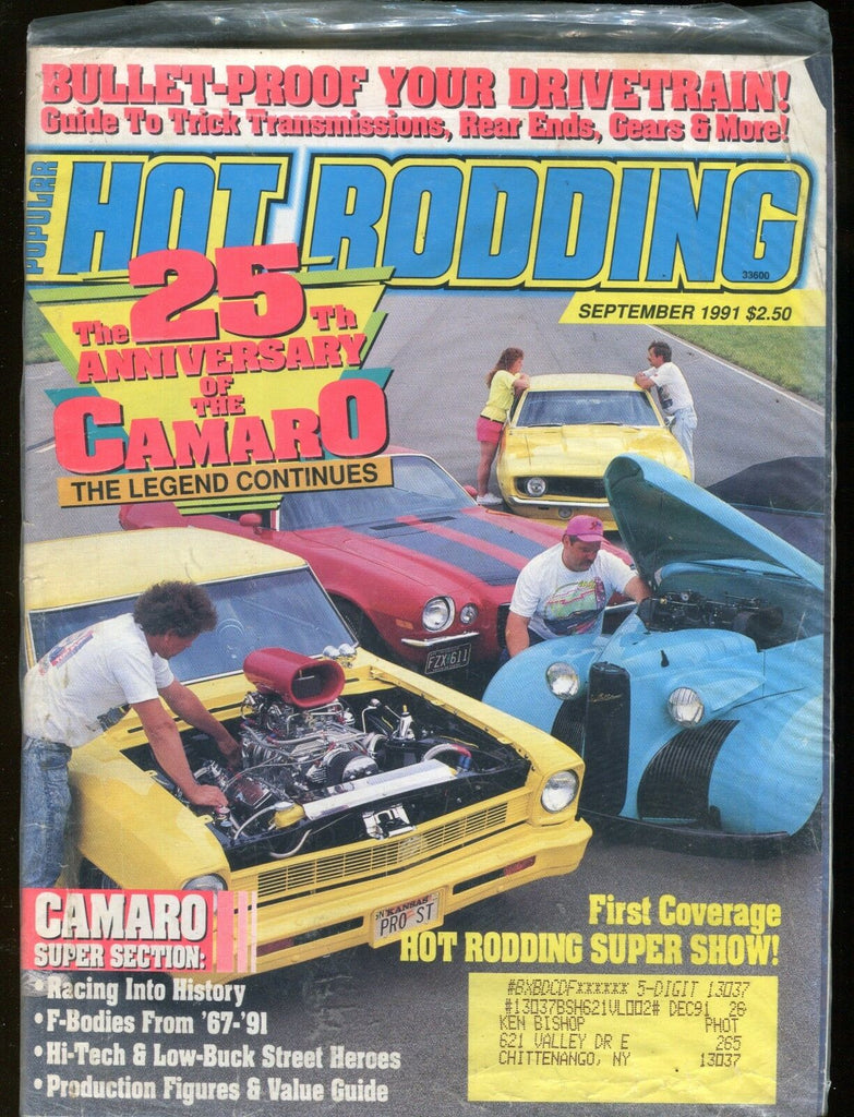 Popular Hot Rodding Magazine September 1991 Camaro Ex w/ML 113016jhe