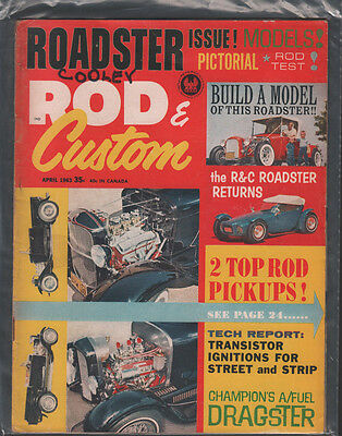 Rod & Custom Magazine April 1963 Roadster Issue! Models! Pictorial EX 122615jhe
