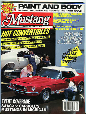 Mustang Magazine January 1991 Hot Convertibles Paint and Body VGEX 012516jhe