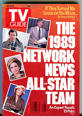 TV Guide July 15-21 1989 Isaac Asimov Tom Brokaw Lesley Stahl EX 011516jhe