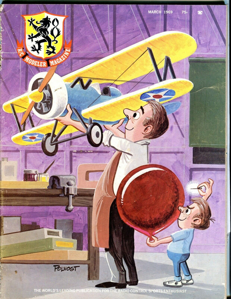 R/C Modeler Magazine March 1969 Polvogt Cover Art GD 041217nonjhe