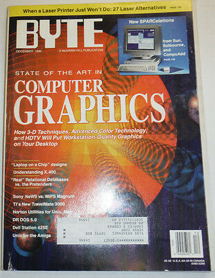 Byte Magazine Computer Graphic Lapton On A Chip December 1990 111314R